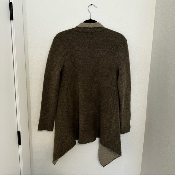 Zara Knit Two Tone Waterfall Cardigan Wool Blend Brown Mocha Size Small Women’s - Picture 9 of 11